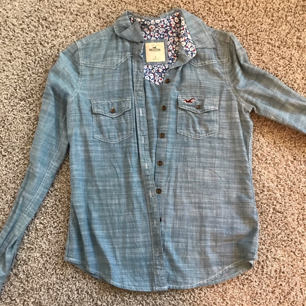Denim button down